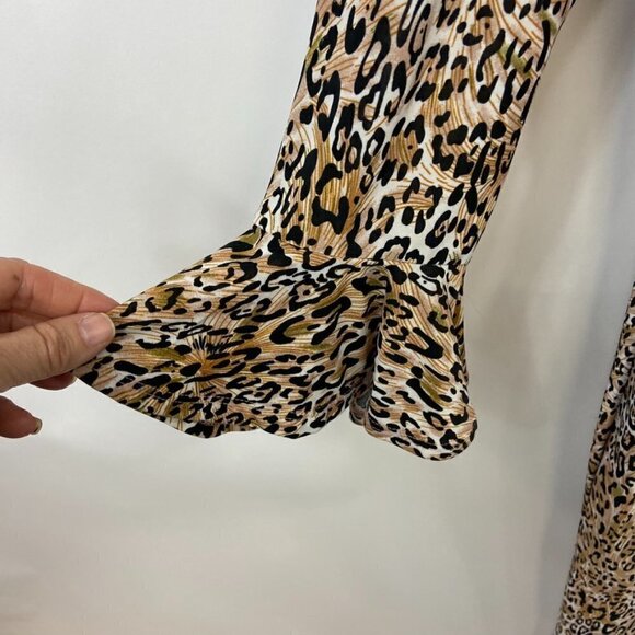 Essentials By Milano Leopard Print Jersey Knit V-Neck Dress, Medium - Picture 5 of 13